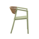 Silla para Exteriores Bali Verde 53x75.5cm Apilable con Apoya Brazos y con Espaldar