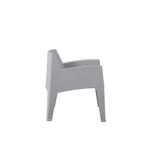 Silla para Exteriores Coron Gris 62.5x73cm con Apoya Brazos y con Espaldar