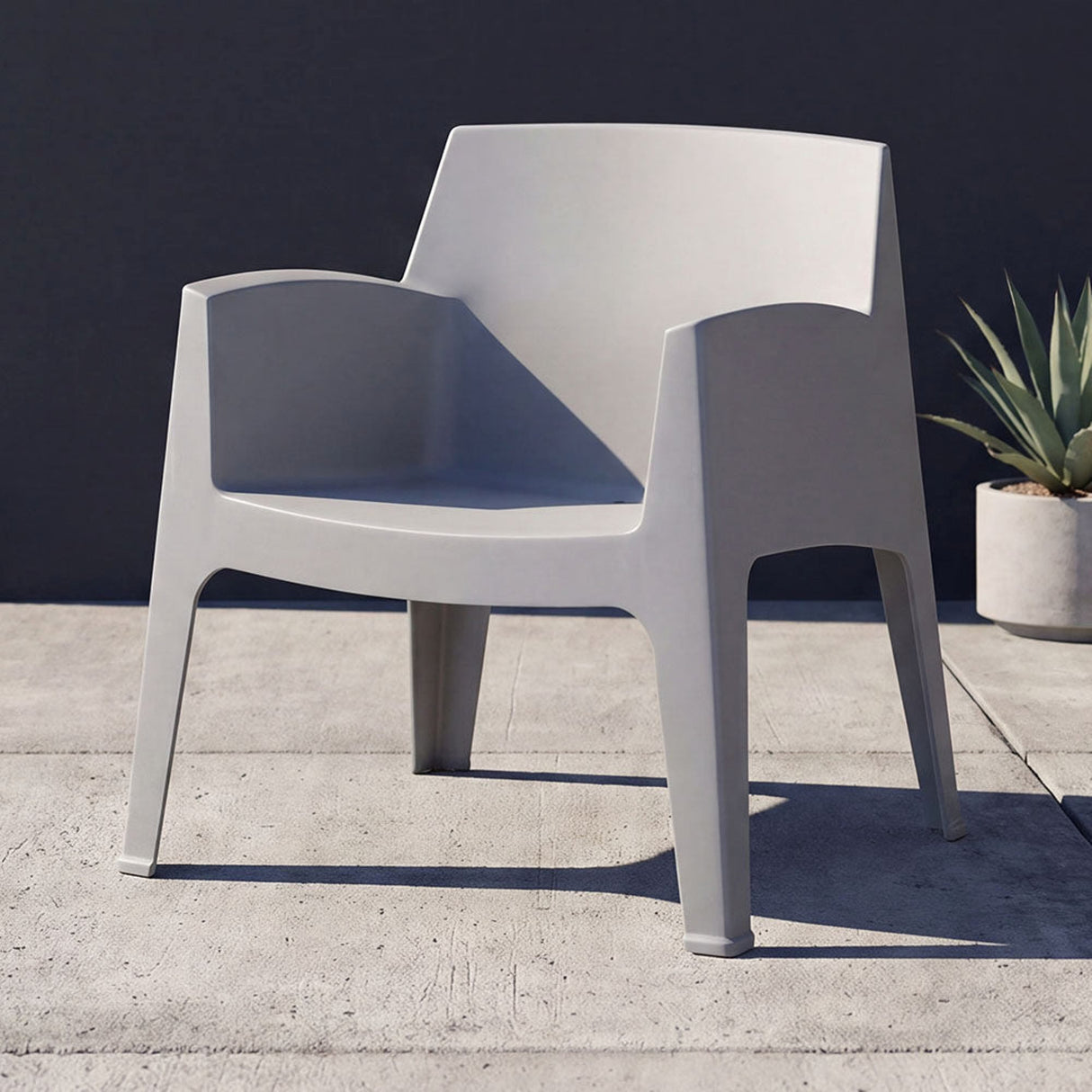 Silla para Exteriores Coron Gris 62.5x73cm con Apoya Brazos y con Espaldar