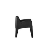 Silla para Exteriores Coron Negro 62.5x73cm con Apoya Brazos y con Espaldar