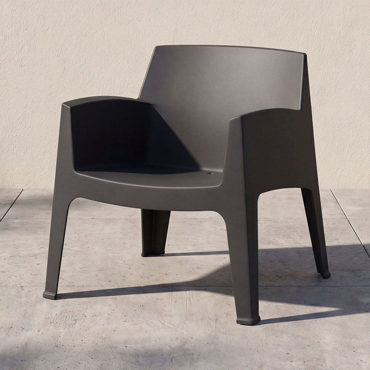 Silla para Exteriores Coron Negro 62.5x73cm con Apoya Brazos y con Espaldar