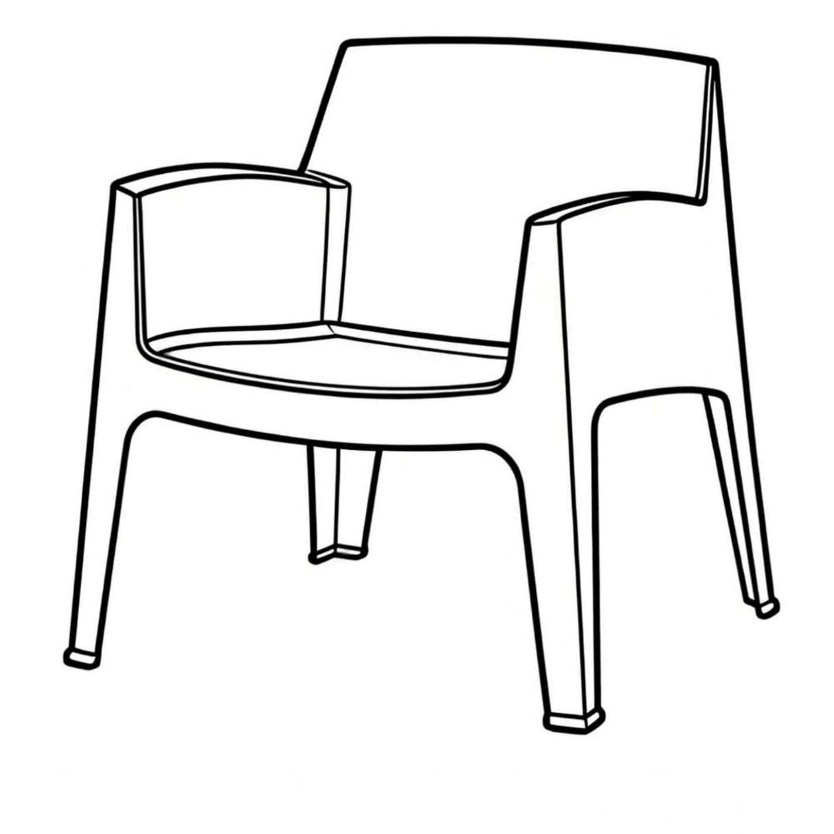 Silla para Exteriores Coron Negro 62.5x73cm con Apoya Brazos y con Espaldar