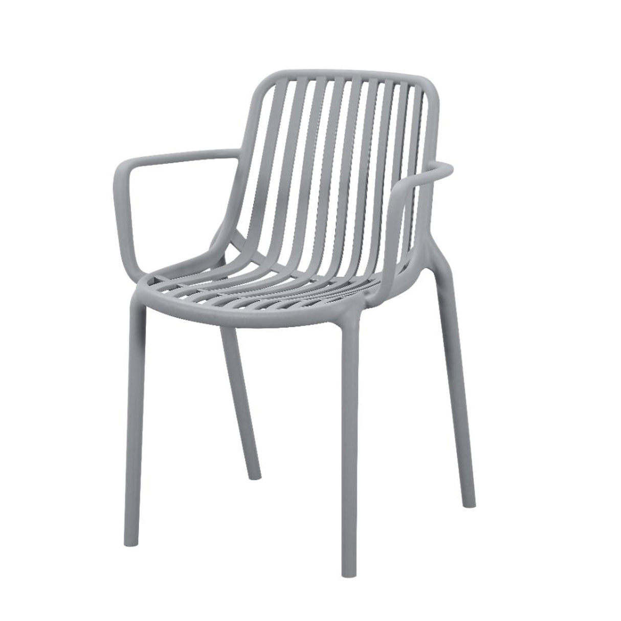Silla para Exteriores Parma Gris 57x80cm Apilable con Apoya Brazos y con Espaldar