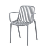 Silla para Exteriores Parma Gris 57x80cm Apilable con Apoya Brazos y con Espaldar