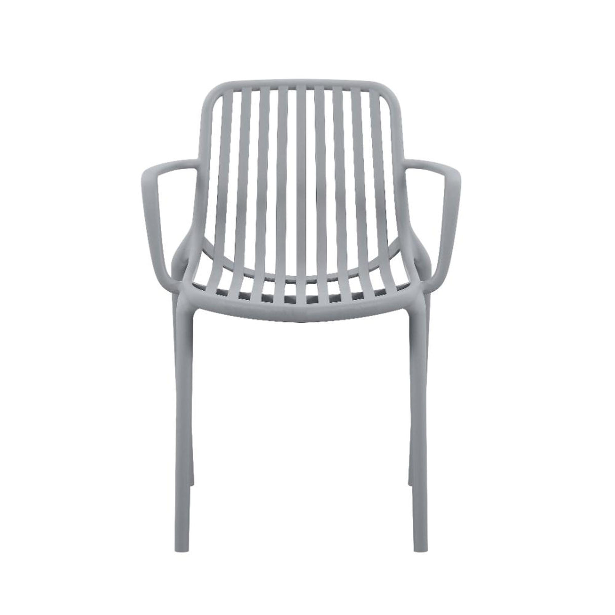 Silla para Exteriores Parma Gris 57x80cm Apilable con Apoya Brazos y con Espaldar