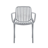 Silla para Exteriores Parma Gris 57x80cm Apilable con Apoya Brazos y con Espaldar