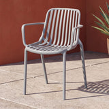 Silla para Exteriores Parma Gris 57x80cm Apilable con Apoya Brazos y con Espaldar