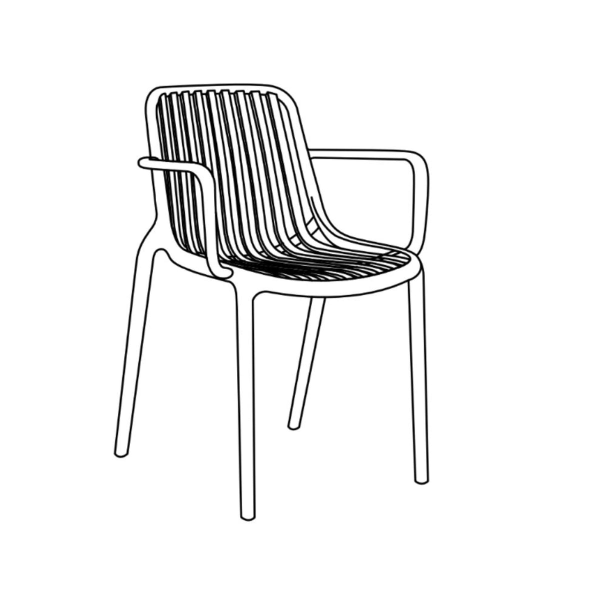 Silla para Exteriores Parma Gris 57x80cm Apilable con Apoya Brazos y con Espaldar
