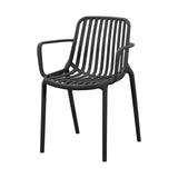 Silla para Exteriores Parma Negro 57x80cm Apilable con Apoya Brazos y con Espaldar