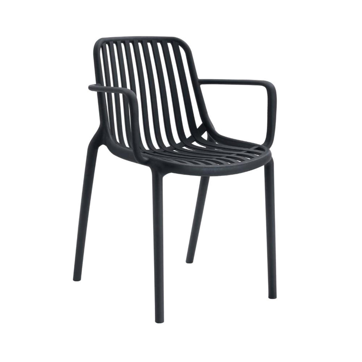 Silla para Exteriores Parma Negro 57x80cm Apilable con Apoya Brazos y con Espaldar
