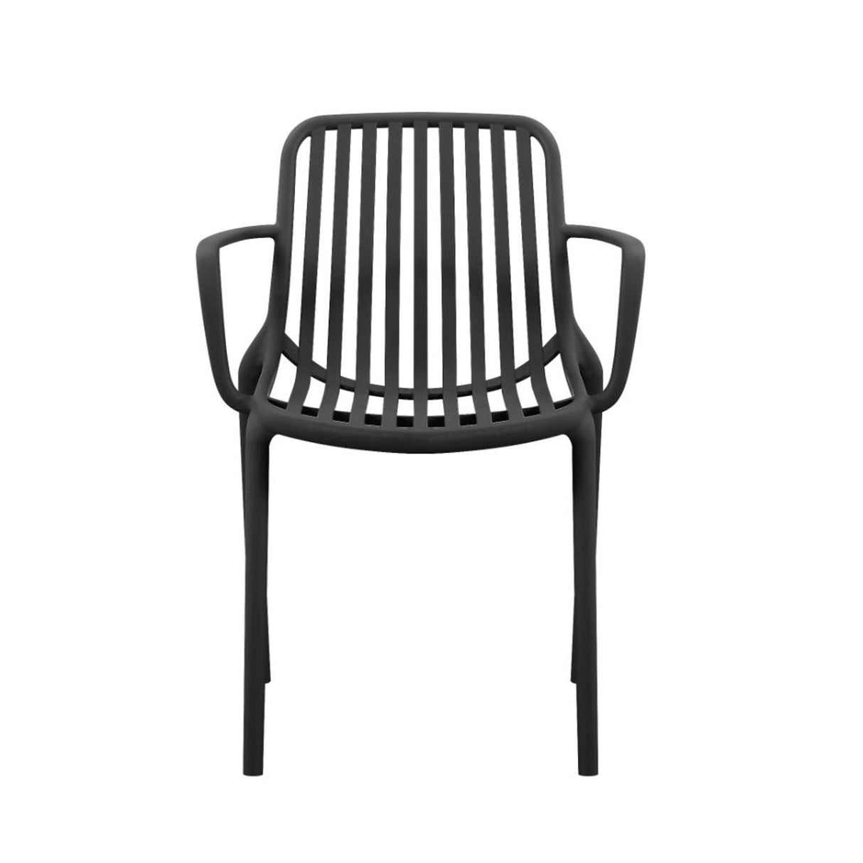 Silla para Exteriores Parma Negro 57x80cm Apilable con Apoya Brazos y con Espaldar