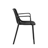 Silla para Exteriores Parma Negro 57x80cm Apilable con Apoya Brazos y con Espaldar