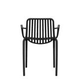 Silla para Exteriores Parma Negro 57x80cm Apilable con Apoya Brazos y con Espaldar