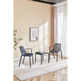 Silla para Exteriores Parma Negro 57x80cm Apilable con Apoya Brazos y con Espaldar