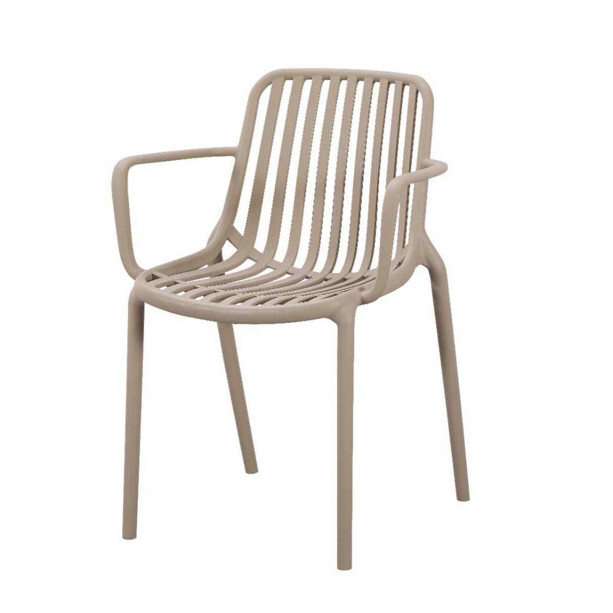 Silla para Exteriores Parma Taupe 57x80cm Apilable con Apoya Brazos y con Espaldar