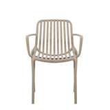 Silla para Exteriores Parma Taupe 57x80cm Apilable con Apoya Brazos y con Espaldar