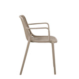 Silla para Exteriores Parma Taupe 57x80cm Apilable con Apoya Brazos y con Espaldar