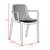 Silla para Exteriores Parma Taupe 57x80cm Apilable con Apoya Brazos y con Espaldar