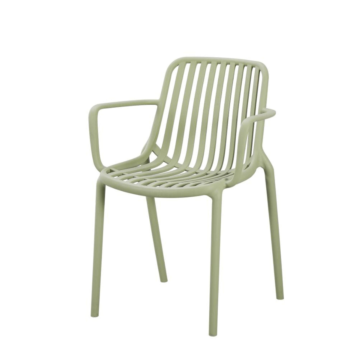 Silla para Exteriores Parma Verde 57x80cm Apilable con Apoya Brazos y con Espaldar