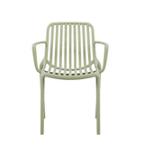 Silla para Exteriores Parma Verde 57x80cm Apilable con Apoya Brazos y con Espaldar