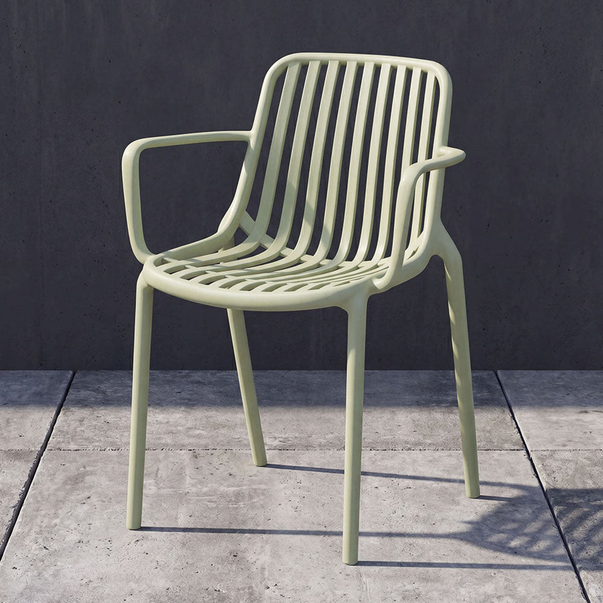 Silla para Exteriores Parma Verde 57x80cm Apilable con Apoya Brazos y con Espaldar