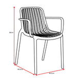 Silla para Exteriores Parma Verde 57x80cm Apilable con Apoya Brazos y con Espaldar