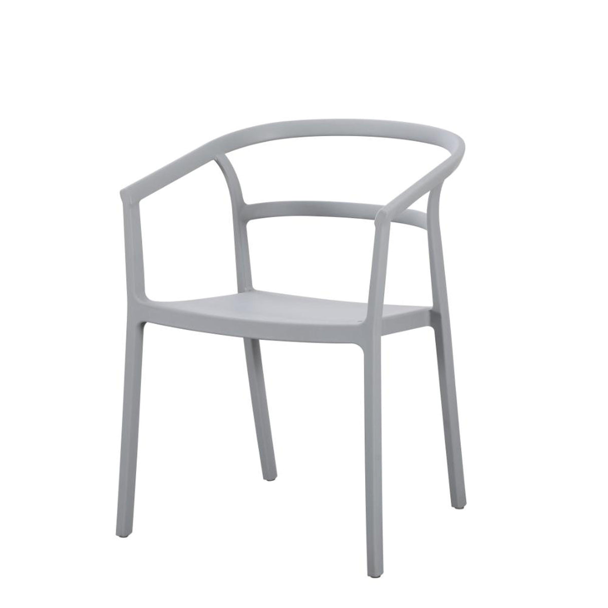 Silla para Exteriores Porto Gris 56x75.5cm Apilable con Apoya Brazos y con Espaldar