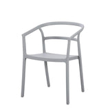 Silla para Exteriores Porto Gris 56x75.5cm Apilable con Apoya Brazos y con Espaldar
