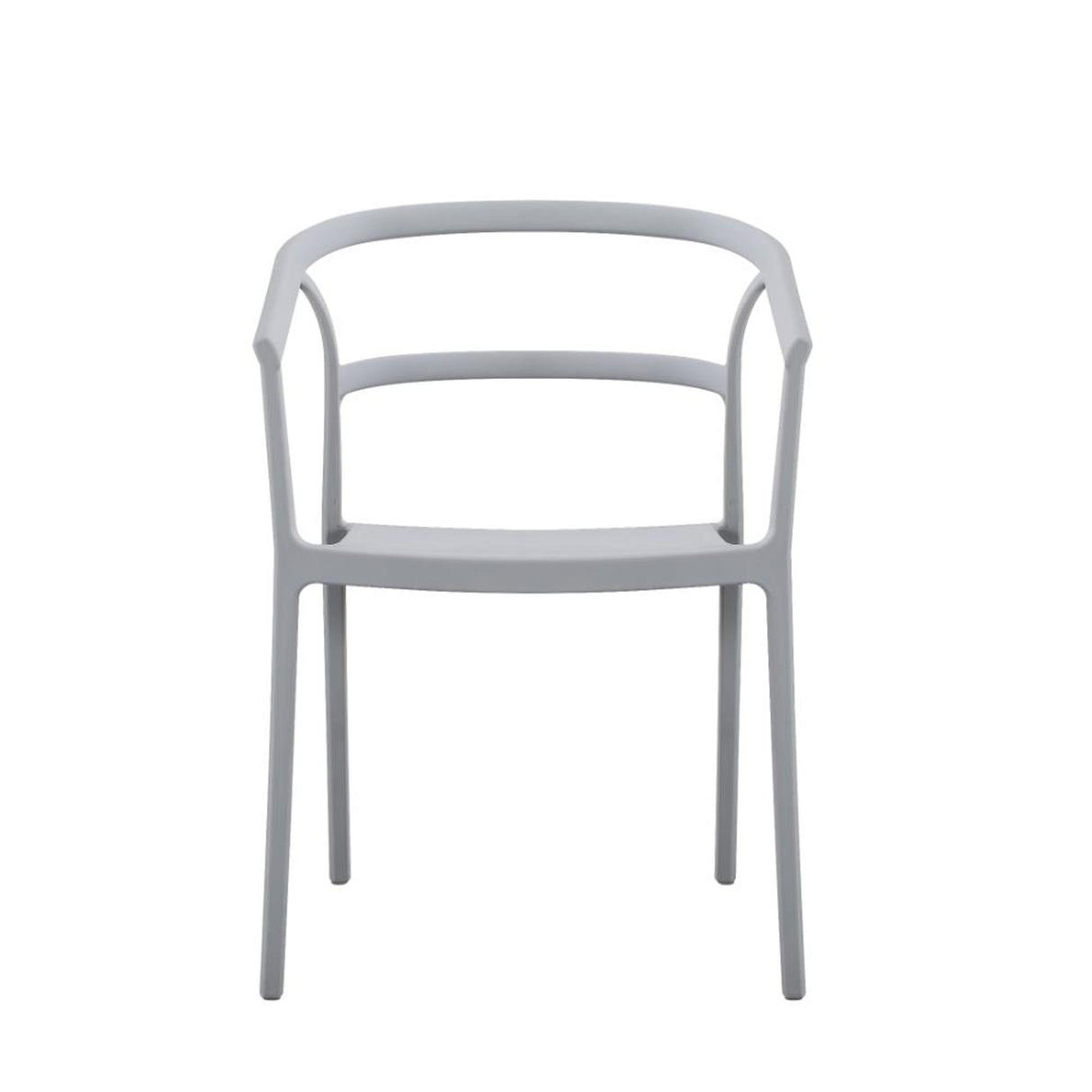 Silla para Exteriores Porto Gris 56x75.5cm Apilable con Apoya Brazos y con Espaldar