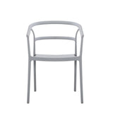 Silla para Exteriores Porto Gris 56x75.5cm Apilable con Apoya Brazos y con Espaldar