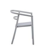 Silla para Exteriores Porto Gris 56x75.5cm Apilable con Apoya Brazos y con Espaldar