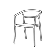 Silla para Exteriores Porto Gris 56x75.5cm Apilable con Apoya Brazos y con Espaldar