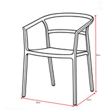 Silla para Exteriores Porto Gris 56x75.5cm Apilable con Apoya Brazos y con Espaldar
