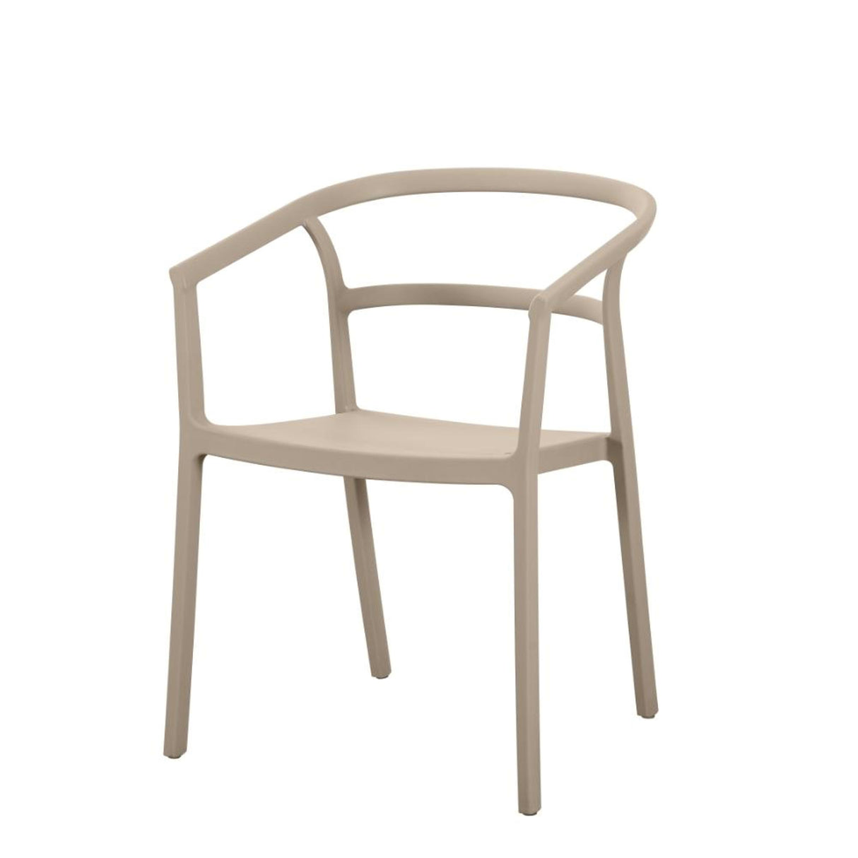 Silla para Exteriores Porto Taupe 56x75.5cm Apilable con Apoya Brazos y con Espaldar