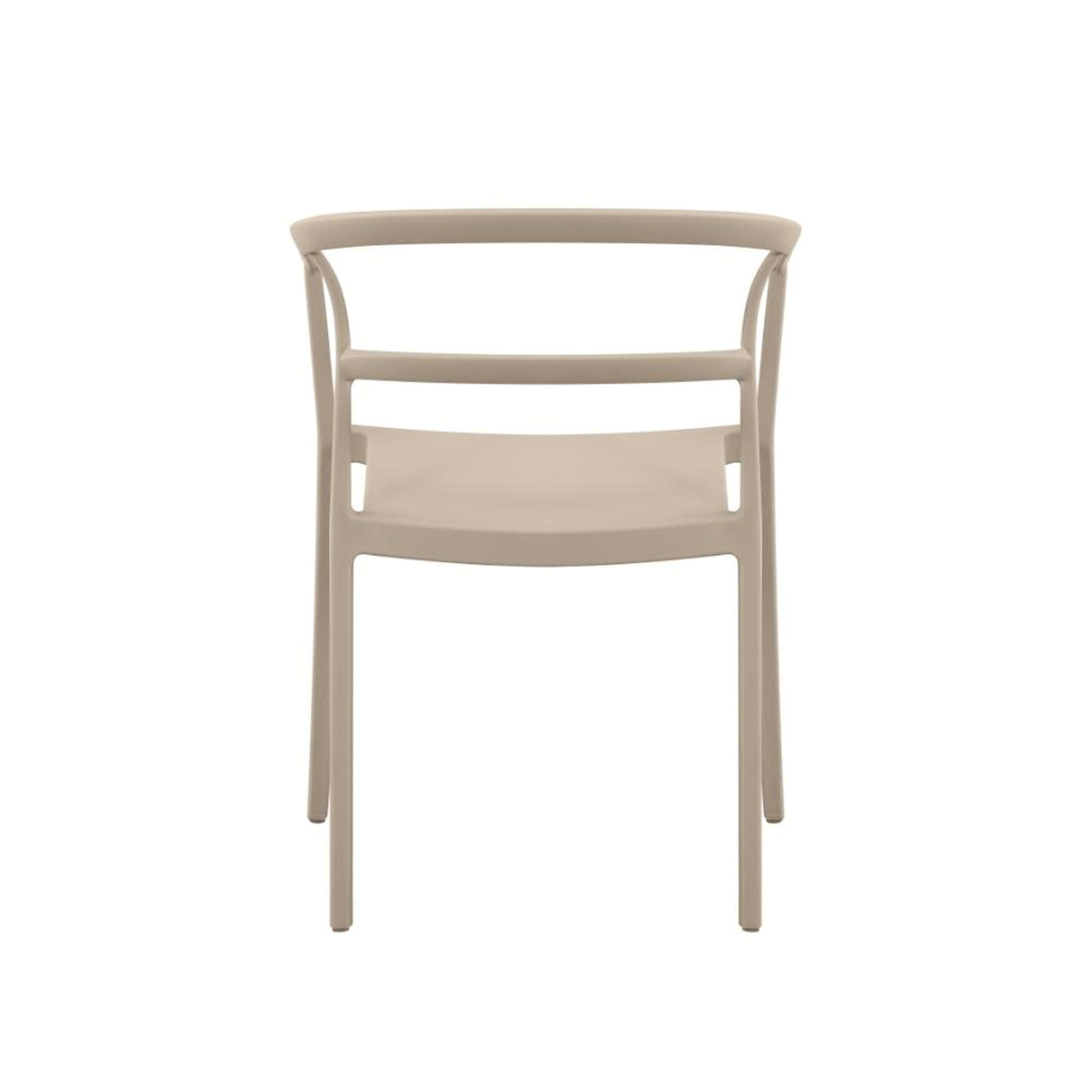 Silla para Exteriores Porto Taupe 56x75.5cm Apilable con Apoya Brazos y con Espaldar