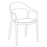 Silla para Exteriores Rio Negro y Beige 57x81cm Apilable con Apoya Brazos y con Espaldar