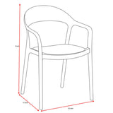 Silla para Exteriores Rio Negro y Beige 57x81cm Apilable con Apoya Brazos y con Espaldar