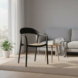 Silla para Exteriores Rio Negro y Beige 57x81cm Apilable con Apoya Brazos y con Espaldar