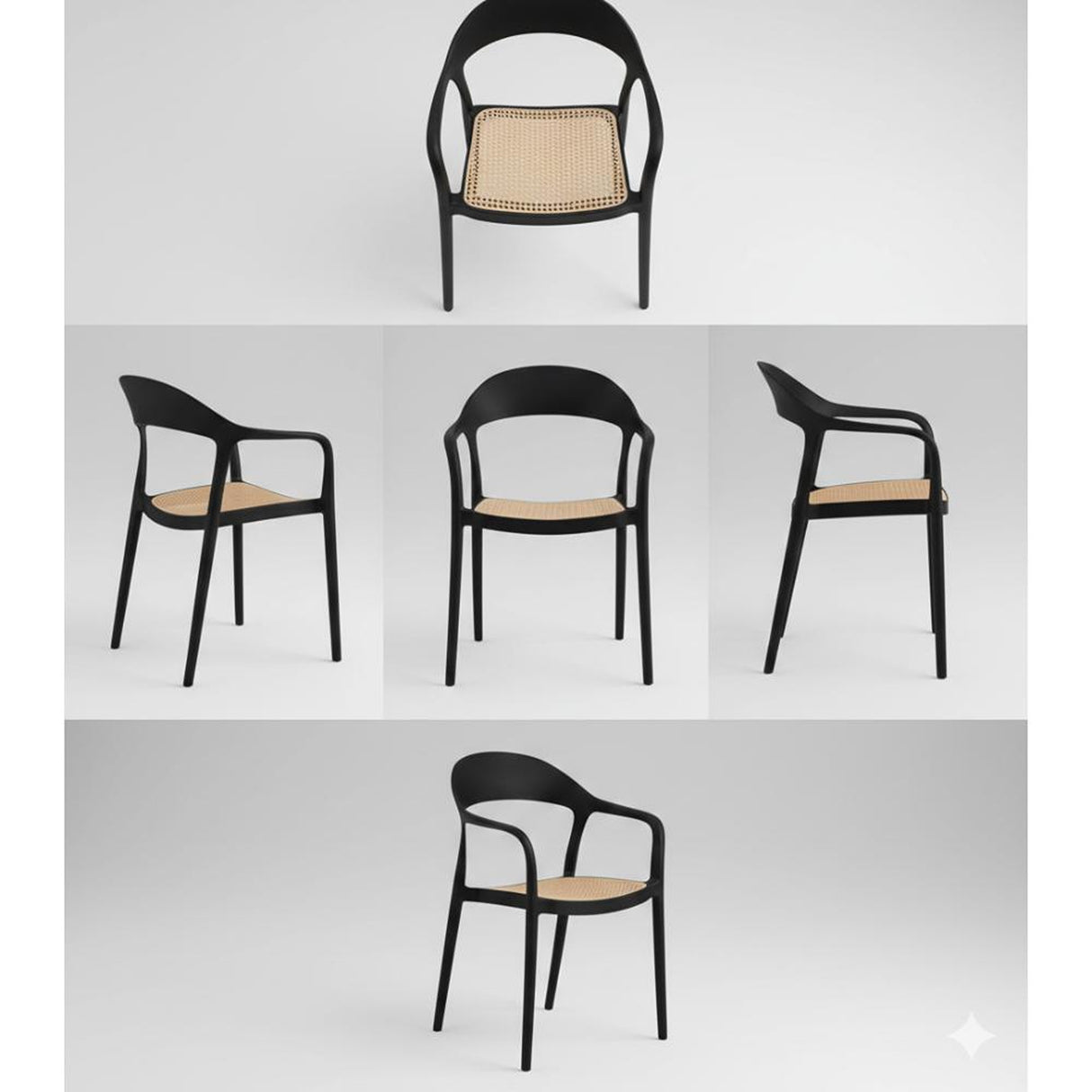 Silla para Exteriores Rio Negro y Beige 57x81cm Apilable con Apoya Brazos y con Espaldar