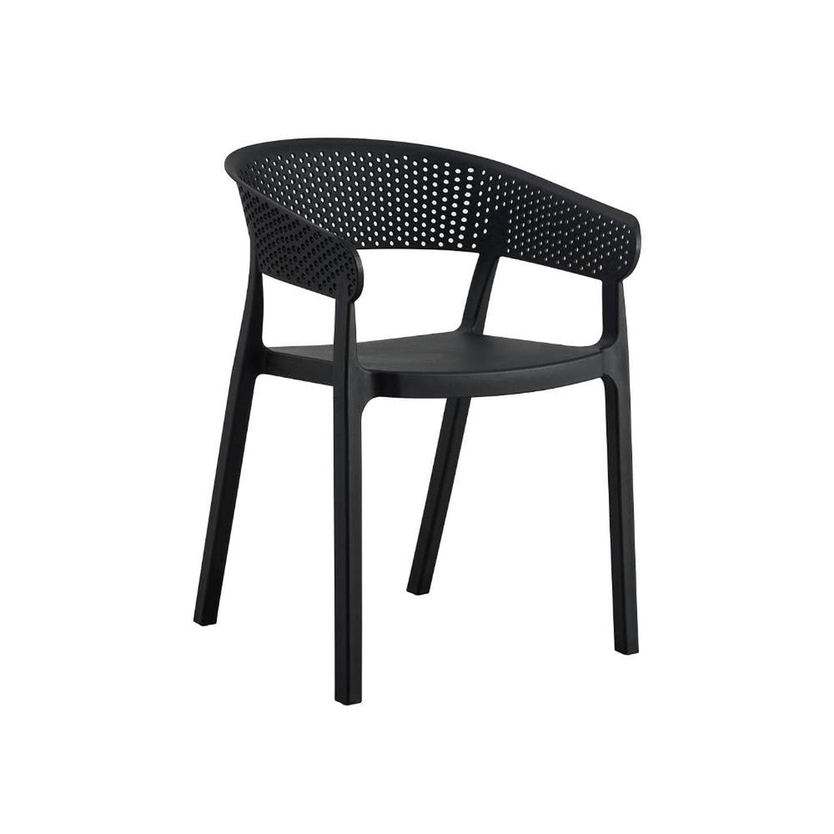 Silla para Exteriores Manaos Negro 52x73cm Apilable con Apoya Brazos y con Espaldar