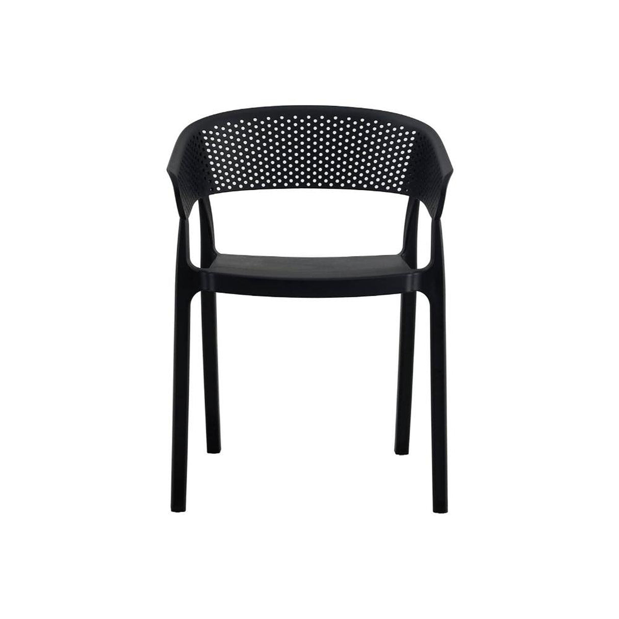 Silla para Exteriores Manaos Negro 52x73cm Apilable con Apoya Brazos y con Espaldar