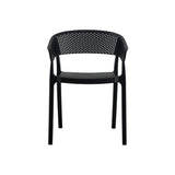 Silla para Exteriores Manaos Negro 52x73cm Apilable con Apoya Brazos y con Espaldar