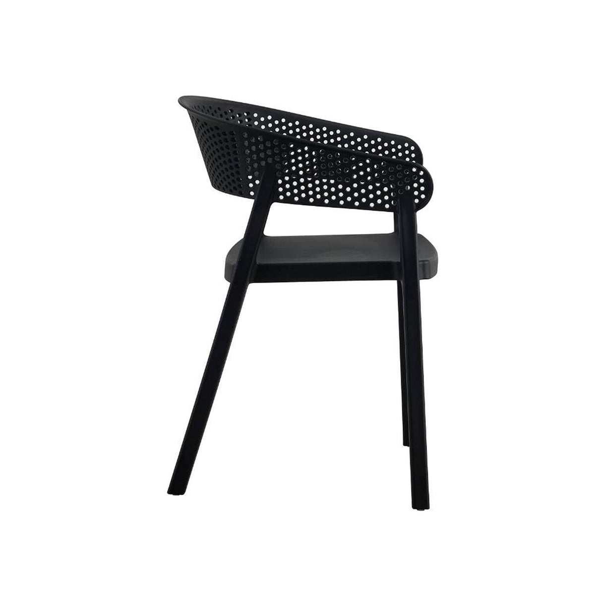 Silla para Exteriores Manaos Negro 52x73cm Apilable con Apoya Brazos y con Espaldar