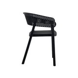 Silla para Exteriores Manaos Negro 52x73cm Apilable con Apoya Brazos y con Espaldar
