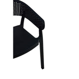 Silla para Exteriores Manaos Negro 52x73cm Apilable con Apoya Brazos y con Espaldar