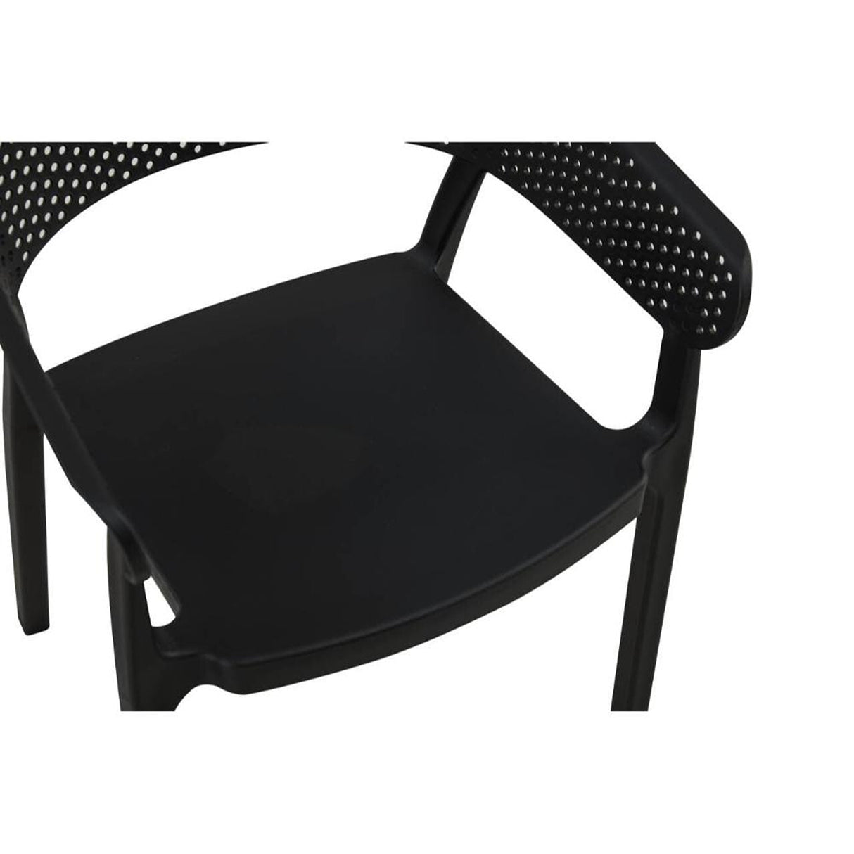 Silla para Exteriores Manaos Negro 52x73cm Apilable con Apoya Brazos y con Espaldar