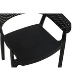 Silla para Exteriores Manaos Negro 52x73cm Apilable con Apoya Brazos y con Espaldar