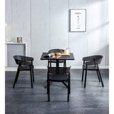 Silla para Exteriores Manaos Negro 52x73cm Apilable con Apoya Brazos y con Espaldar