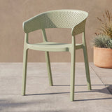 Silla para Exteriores Manaos Verde 52x73cm Apilable con Apoya Brazos y con Espaldar