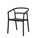 Silla para Exteriores Porto Negro 56x75.5cm Apilable con Apoya Brazos y con Espaldar